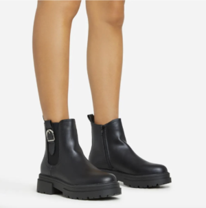 black chelsea boots with chunky sole