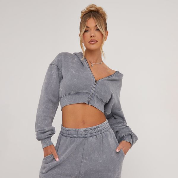 Grey High Waisted Oversized Joggers