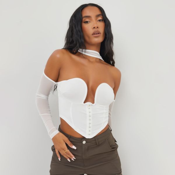 Structured Corset With Sleeves In White